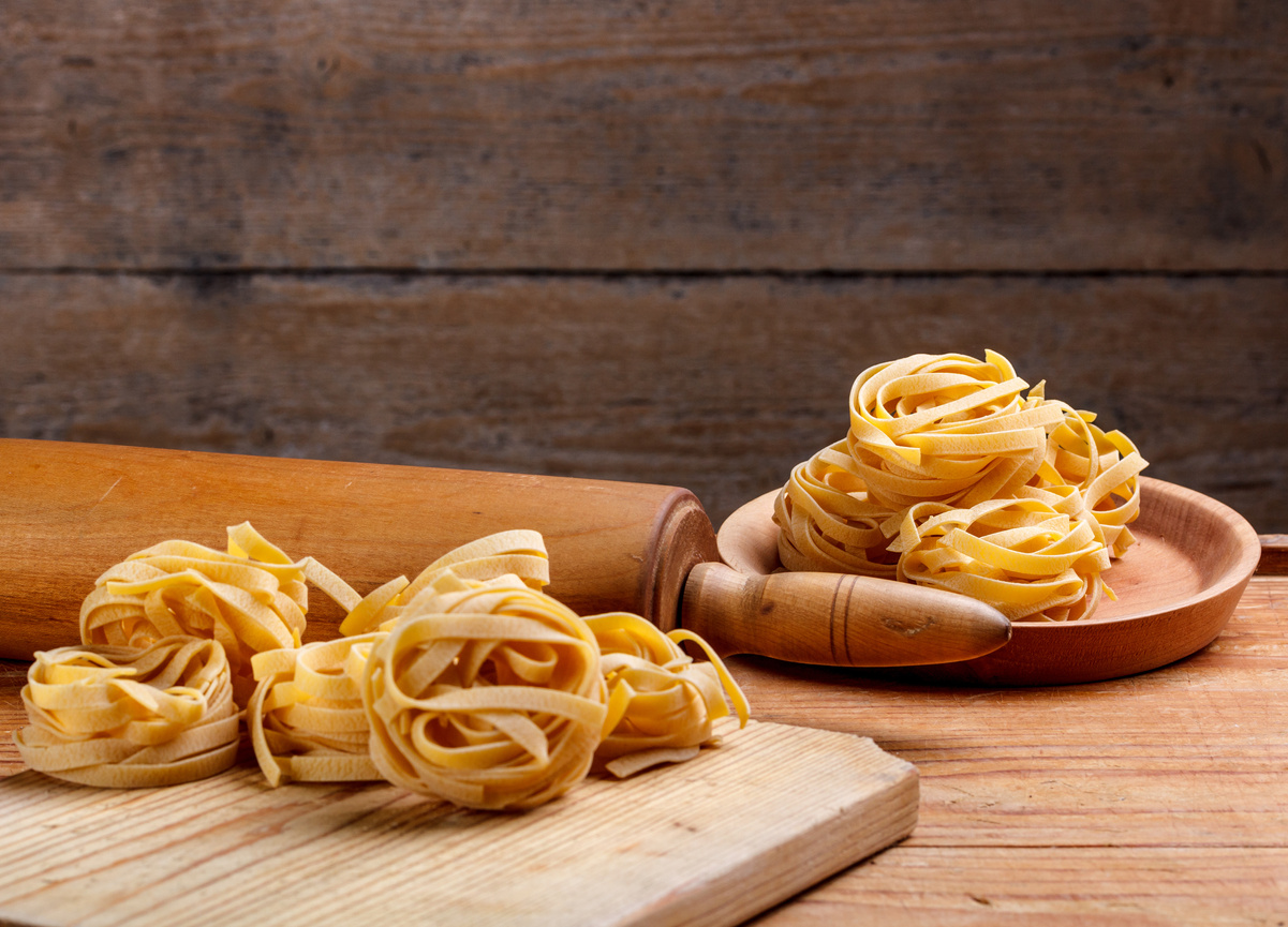 Homemade italian pasta fettuccine